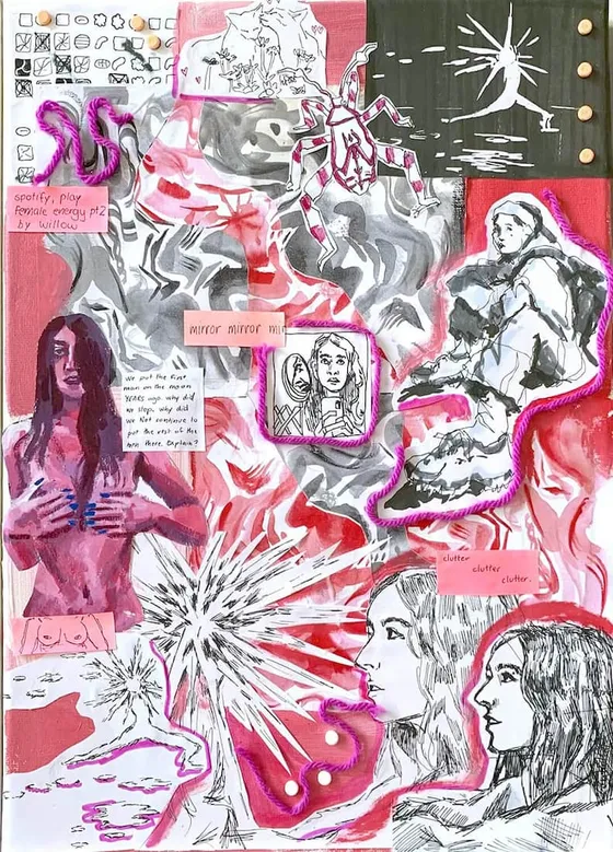 Student portfolio artwork exploring identity